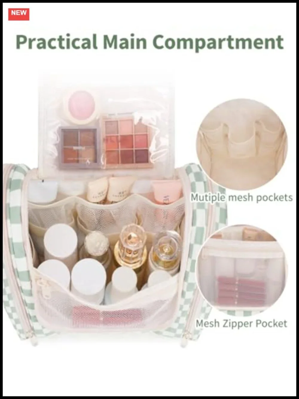 Hanging Toiletry Bag for Travel - Water Resistant Polyester Organizer